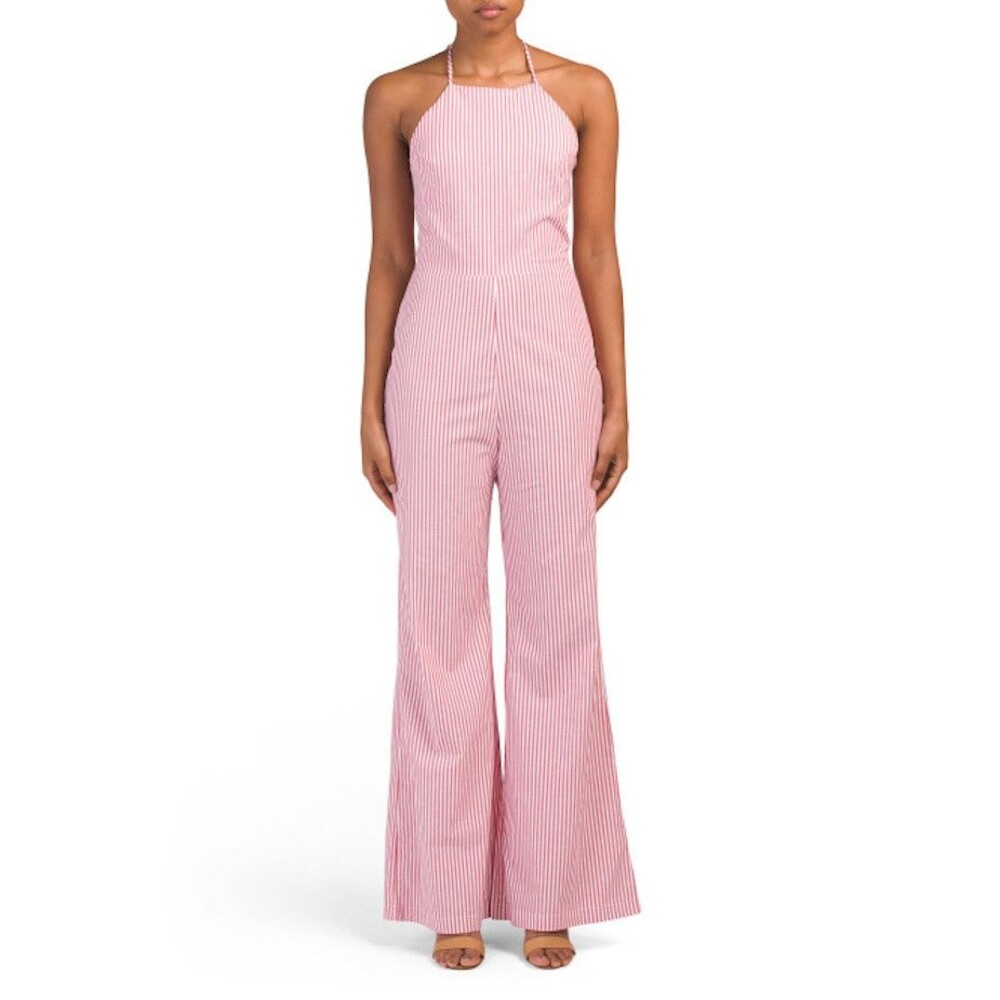 WAYF Barletta Open Back Striped Jumpsuit